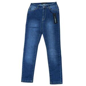 The Kooples Sz 27 Jeans Dark Blue Denim Franky Mid Rise Legging Skull Pocket New